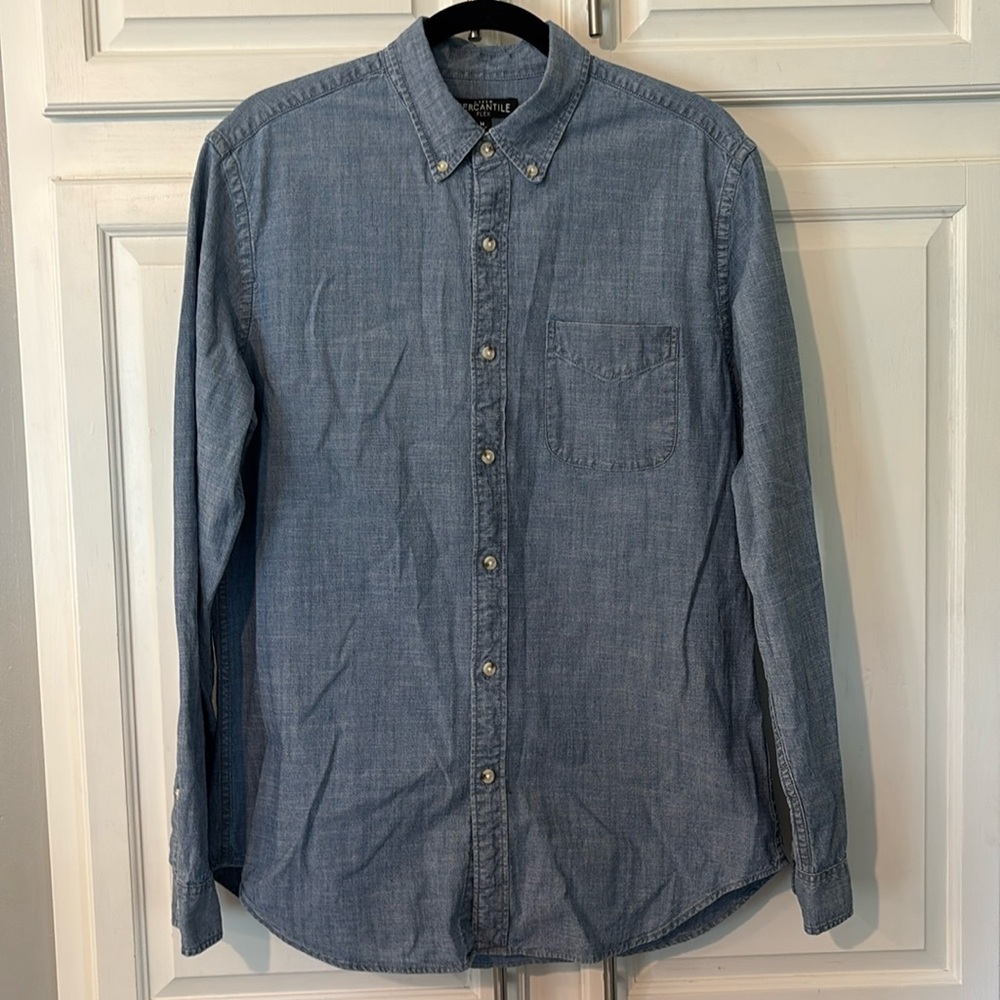 J. Crew Blue Chambray Button-down EUC